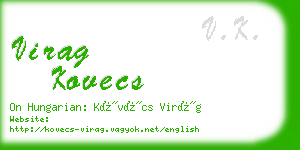 virag kovecs business card